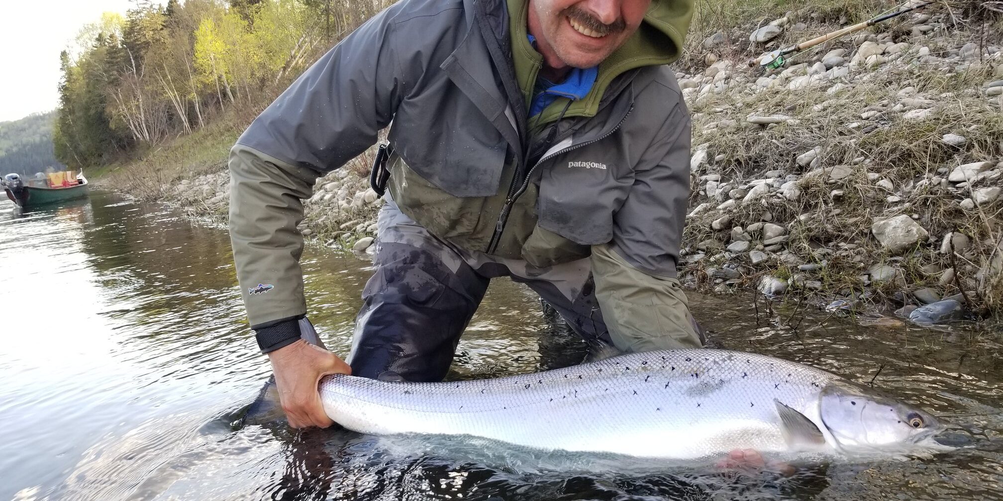 Mark Huber and nice Restigouche Atlantic salmon