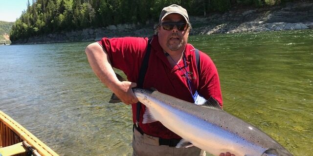 Guide Paul with Jim Lewis's Atlantic Salmon from Poker Pool